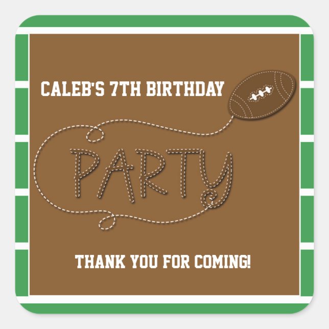 FOOTBALL PARTY TYPOGRAPHY Cute Sticker Label (Front)