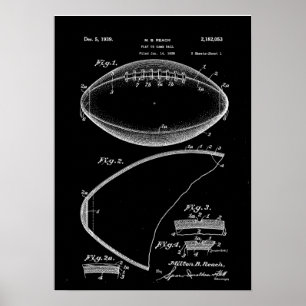 Football Patent Art, American Football Patent, Foo Poster