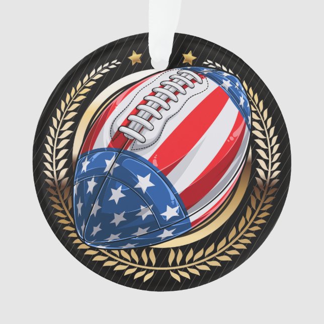 FOOTBALL PATRIOTIC  ORNAMENT (Front)