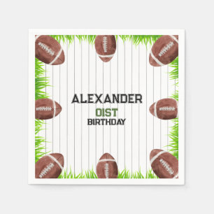 Football Pattern 1st Year Down birthday Pape Napkin
