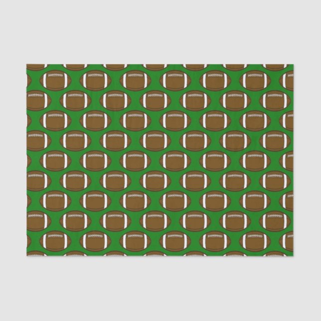 Football Pattern Design on Green Field Tissue Paper (Front)