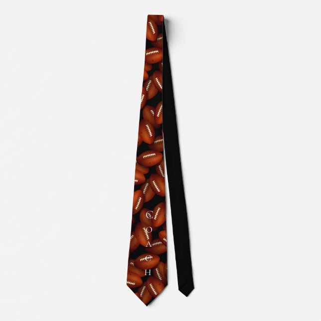 Football pattern neck tie for coach (Front)