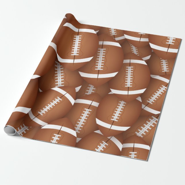Football Pattern Wrapping Paper (Unrolled)