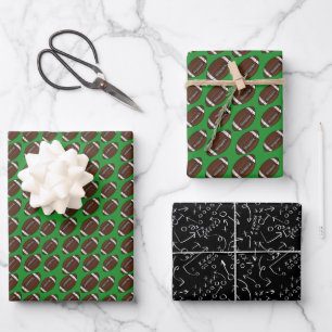 Football Patterns Wrapping Paper Sheet