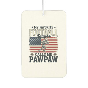 Football Pawpaw Vintage American Flag Shirt Design Car Air Freshener