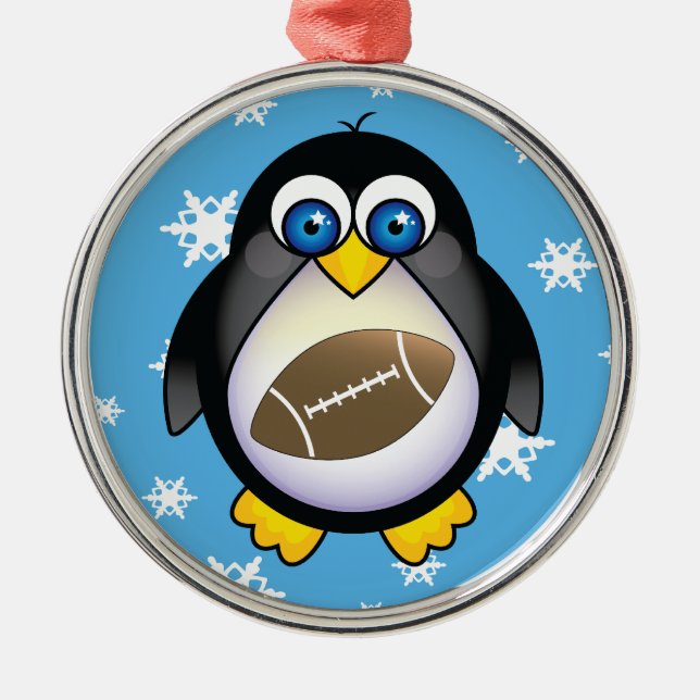Football Penguin Funny Team Ornament Gift (Front)
