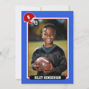 Football Photo Birthday Party Invitation
