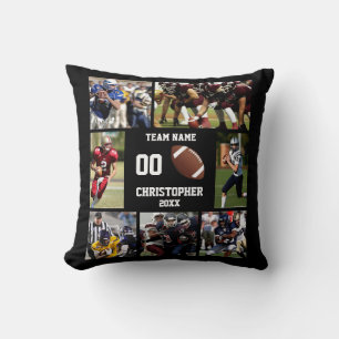 Football photo collage cushion