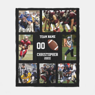 Football photo collage fleece blanket