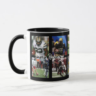 Football photo collage template Photo Block Mug
