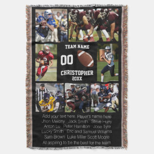 Football photo collage throw blanket