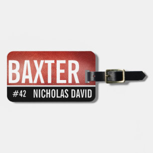 FOOTBALL PIGSKIN Custom Luggage Tag MONOGRAM