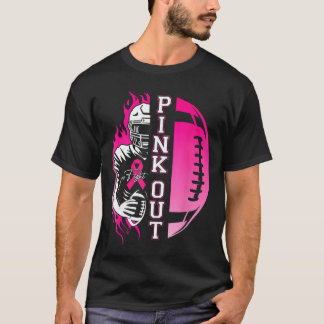 Football Pink Out Team Breast Cancer Awareness Mon T-Shirt