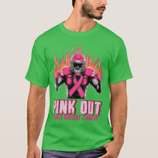 Football Pink Out Team Breast Cancer Awareness Mon T-Shirt