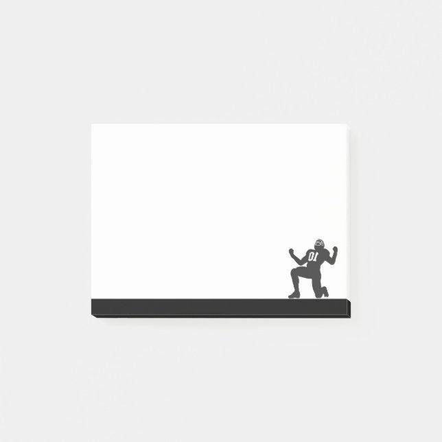 Football Player Athlete Sport Silhouette Post-it Notes (Front)