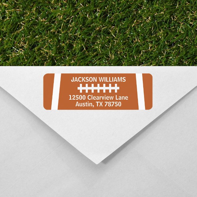 Football Player Ball Custom Sports Return Address Label (Creator Uploaded)