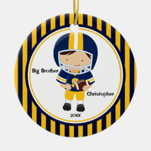 Football Player Big Brother Christmas Ornament