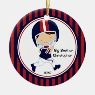 Football Player Big Brother Christmas Ornament