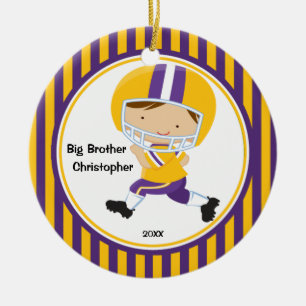 Football Player Big Brother Christmas Ornament