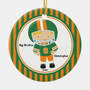 Football Player Big Brother Christmas Ornament