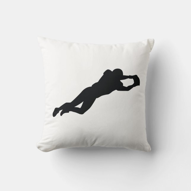 Football Player Black Silhouette Cushion (Front)