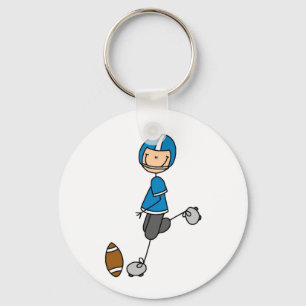 Football  Player Blue T-shirts and Gifts Key Ring