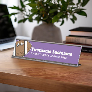 Football Player Coach or Teacher - Modern Drawing Desk Name Plate