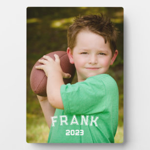 Football Player Family Photo Plaque