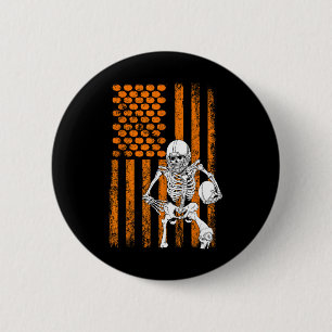 Football Player Fan Gift Skeleton Halloween Men B 6 Cm Round Badge