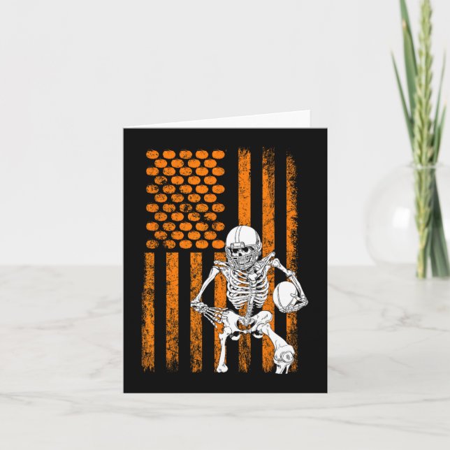 Football Player Fan Gift Skeleton Halloween  Men B Card (Front)