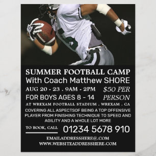 Football Player, Football Camp Advertising Flyer