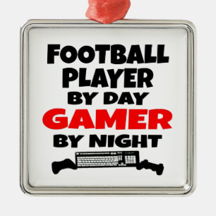 Football Player Gamer Metal Ornament