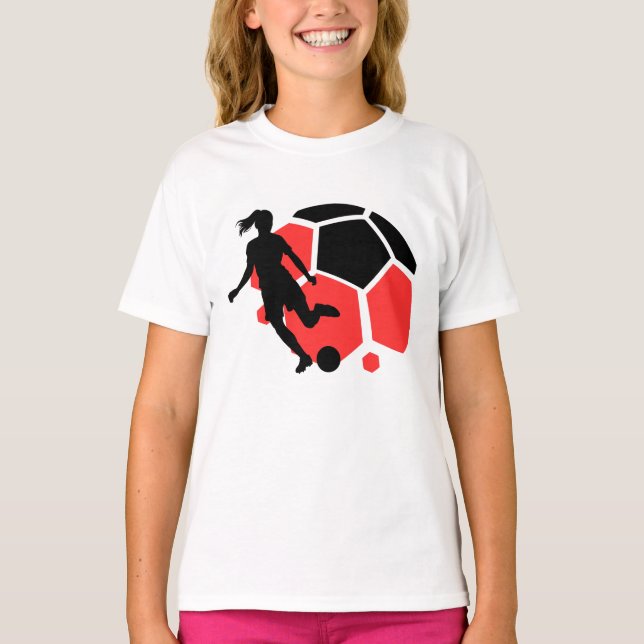 Football Player Girl, Birthday Gift, Team T-Shirt (Front)