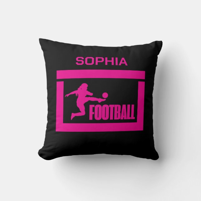 Football Player Girl, Birthday Girl Team  Cushion (Front)