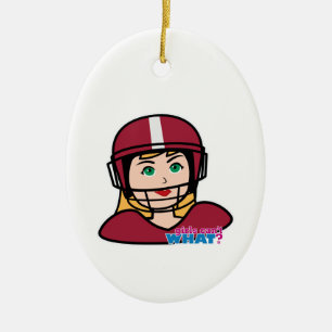 Football Player Girl Ceramic Tree Decoration