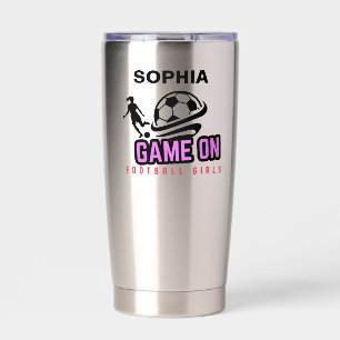 Football Player Girl, Football Girl Birthday Insulated Tumbler