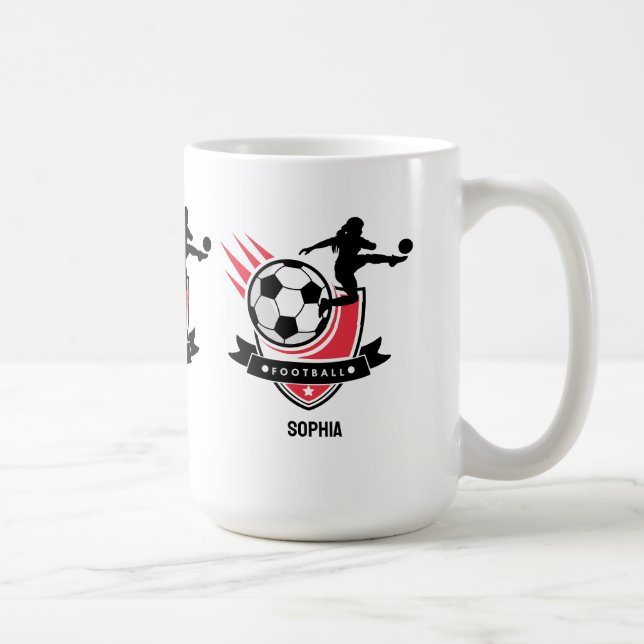 Football Player Girl, Football Girl Team Favour Bo Coffee Mug (Right)
