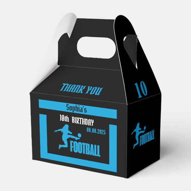 Football Player Girl, Football Girl Team Favour Bo Favour Box (Back Side)