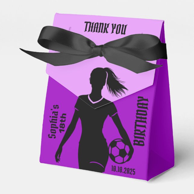 Football Player Girl, Football Girl Team Favour Box (Front Side)