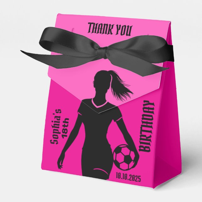Football Player Girl, Football Girl Team Favour Box (Front Side)