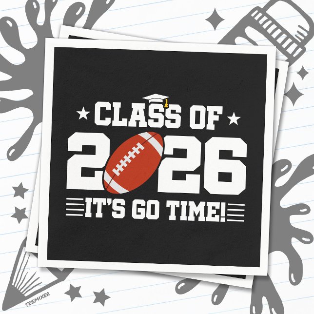 Football Player Graduation Class of 2026 Senior Napkin (Creator Uploaded)