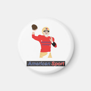 Football player in action with ball in hand magnet