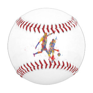 Football player in watercolor baseball