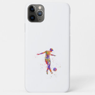 Football player in watercolor iPhone 11 pro max case
