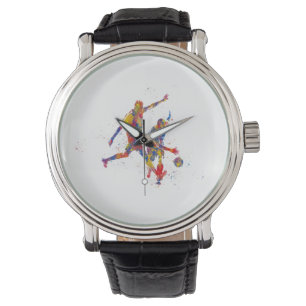Football player in watercolor watch