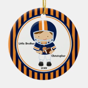 Football Player Little Brother Christmas Ornament