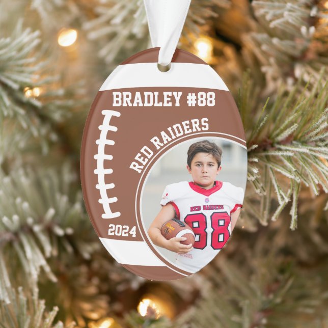 Football Player Name Number Photo Keepsake #88 Ornament (Tree)