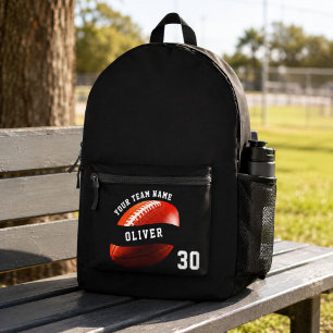 Football Player Name Number Team Name Sports Printed Backpack
