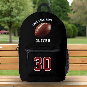 Football Player Name Number Team Name Sports Printed Backpack