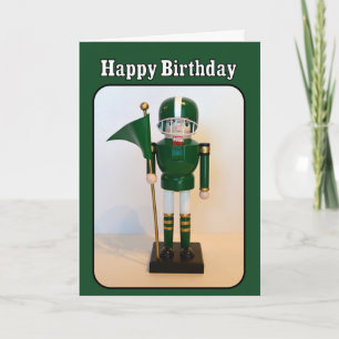 Football Player Nutcracker Happy Birthday Card